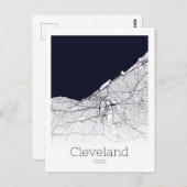 Cleveland City Map Postkarte (Vorne/Hinten)