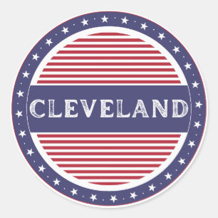 Cleveland City Pride Emblem – Amerikanische Identi Runder Aufkleber