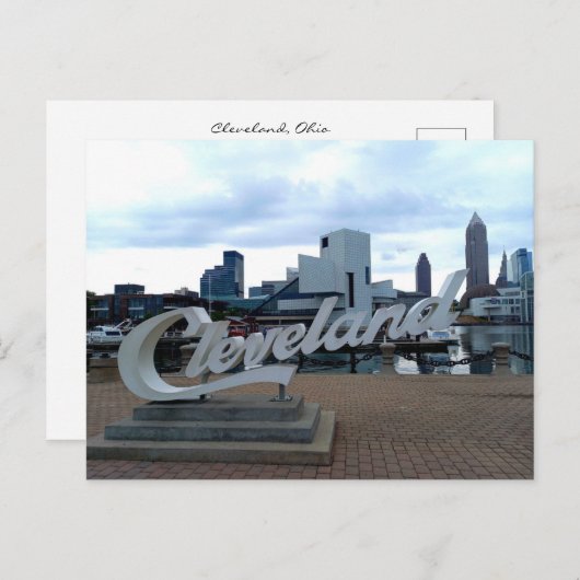 Cleveland Cript Sign, North Coast Habor Postkarte (Vorne/Hinten)