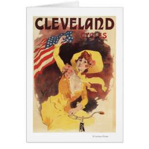 Cleveland fährt amerikanisches Mädchen im Gelb rad