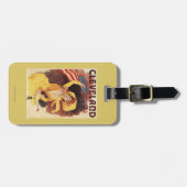 Cleveland fährt amerikanisches Mädchen im Gelb rad Gepäckanhänger (Vorderseite horizontal)