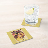 Cleveland fährt amerikanisches Mädchen im Gelb rad Rechteckiger Pappuntersetzer (Vor Ort)