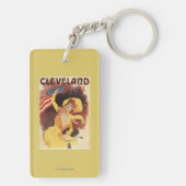 Cleveland fährt amerikanisches Mädchen im Gelb rad Schlüsselanhänger (Rückseite)