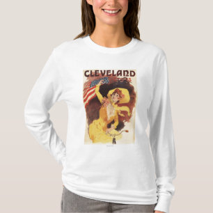 Cleveland fährt amerikanisches Mädchen im Gelb rad T-Shirt