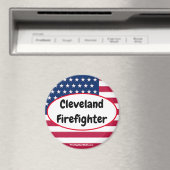 Cleveland Firefighter patriotischer Magnet (In Situ (Geschirrspüler))