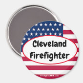 Cleveland Firefighter patriotischer Magnet (Vorderseite/Rückseite)