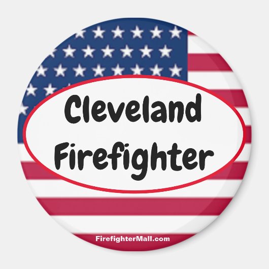 Cleveland Firefighter patriotischer Magnet (Vorne)
