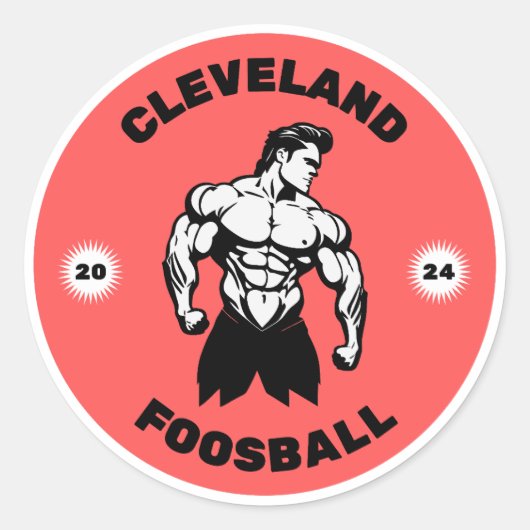 Cleveland Foosball Muscle Man Stickers (Vorderseite)