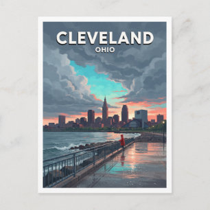 Cleveland Hafen und Skyline der Innenstadt Ohio Ge Postkarte