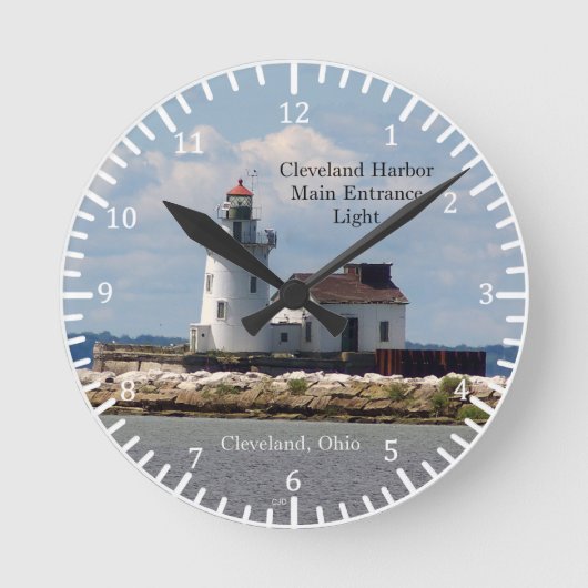 Cleveland Harbour Main Einstiegsuhr Runde Wanduhr (Vorderseite)