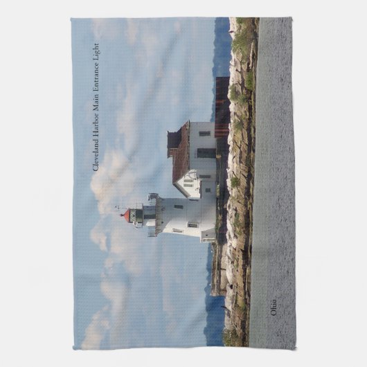 Cleveland Harbour Main Eintritt Geschirrtuch (Vertikal)