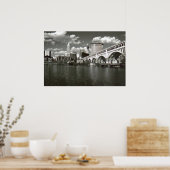 Cleveland in Schwarz und Weiß Poster (Küche)