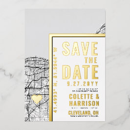 Cleveland Liebe Locator | Hochzeitsstichtag speich Folieneinladung