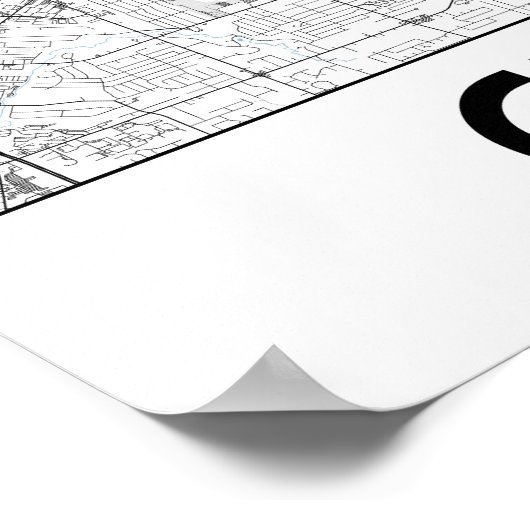 Cleveland Map Poster (Ecke)