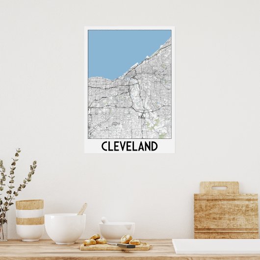 Cleveland Map Poster (Küche)