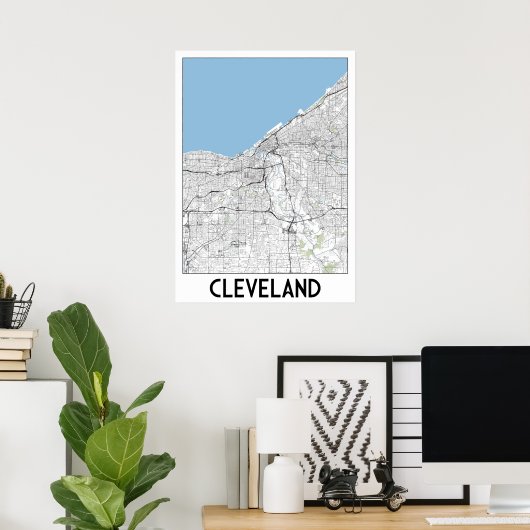 Cleveland Map Poster (Heimbüro)