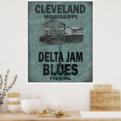 Cleveland Mississippi Delta Jam Blues Guitar Poster (Küche)