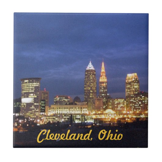 Cleveland Night Lights Tile Fliese (Vorderseite)