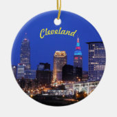 Cleveland Night Skyline Keramik Ornament (Vorne)
