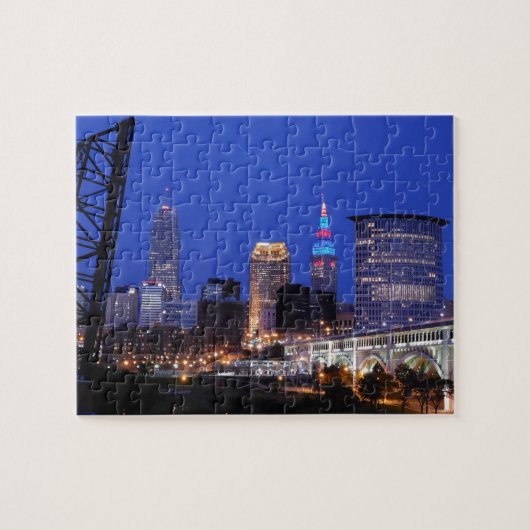 Cleveland Night Skyline Puzzle (Horizontal)