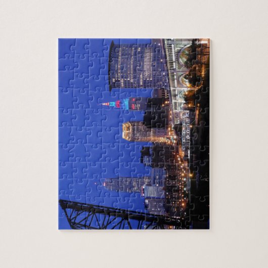 Cleveland Night Skyline Puzzle (Vertikal)