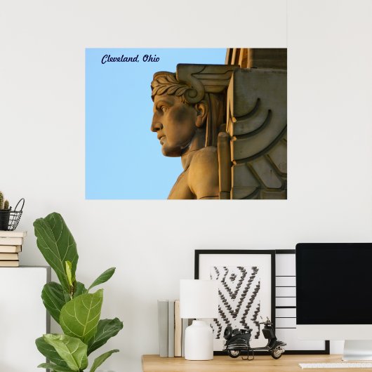 Cleveland OH Bridge Art Deco Poster (Heimbüro)