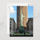 Cleveland, OH-Brunnen (grün) in der Sunshine-Postk Postkarte (Vorne/Hinten)