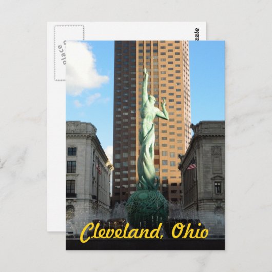 Cleveland, OH Brunnen in Sunshine Postkarte (Vorne/Hinten)