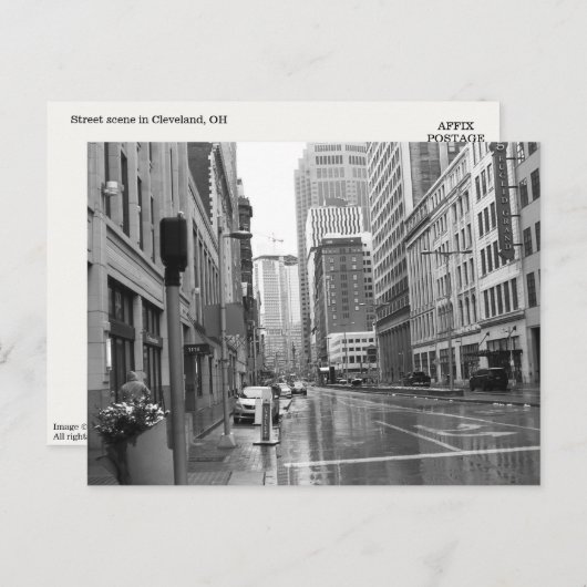 Cleveland, OH Downtown Scene Foto Postcard Postkarte (Vorne/Hinten)