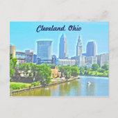 Cleveland,OH Fluss View (Paint Effect) Postkarte (Vorderseite)