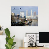 Cleveland, OH (River View) Poster (Heimbüro)