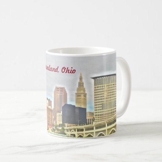 Cleveland OH Riverside View Tasse (VorderseiteRechts)
