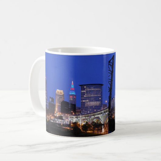 Cleveland OH Riverview Night Tasse (Vorderseite Links)