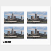 Cleveland OH Skyline-Aufkleber Rechteckiger Aufkleber (Blatt)