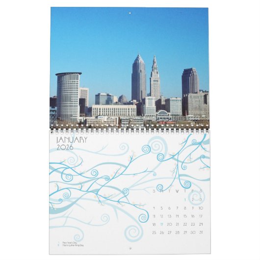 Cleveland OH Skyline Views Calendar Kalender (Jan 2026)