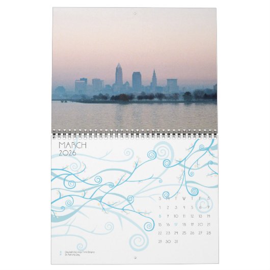 Cleveland OH Skyline Views Calendar Kalender (Mär 2026)