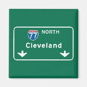 Cleveland, OH Straßenzeichen Magnet (Vorne)