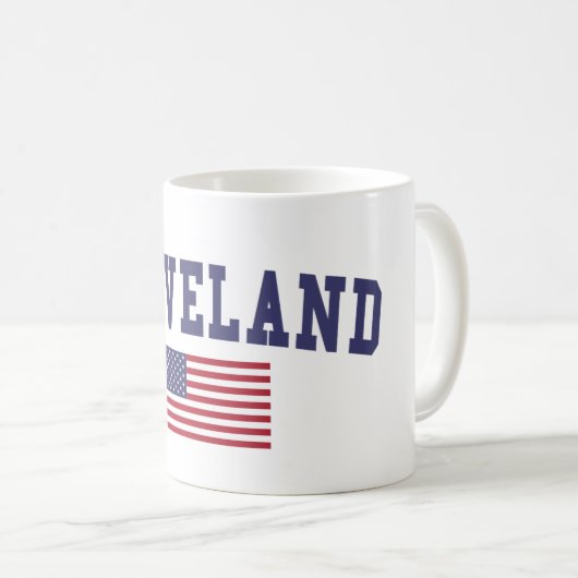 Cleveland OH US-Flagge Kaffeetasse (VorderseiteRechts)