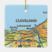 Cleveland OH Vintag Map Keramikornament (Rückseite)