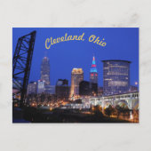 Cleveland, OH West Side Skyline (Curve) Postkarte (Vorderseite)