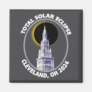 Cleveland Ohio 2024 Totaler Sonnenfinsternis-Pfad  Magnet