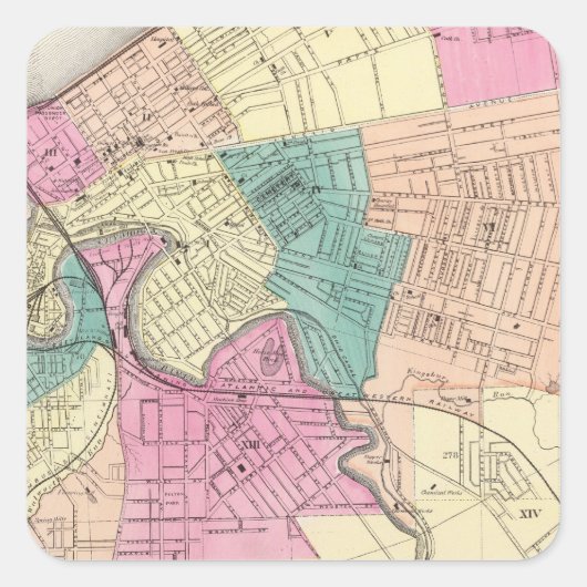 Cleveland, Ohio 2 Quadratischer Aufkleber (Vorderseite)