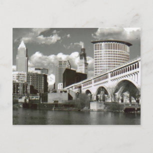 Cleveland Ohio Black und White Postkarte