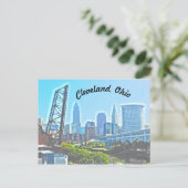 Cleveland, Ohio Blue Riverview Postcard Postkarte (Stehend Vorderseite)