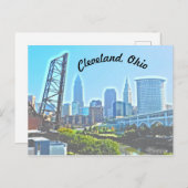 Cleveland, Ohio Blue Riverview Postcard Postkarte (Vorne/Hinten)