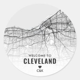 Cleveland, Ohio City Map | Begrüßung Runder Aufkleber