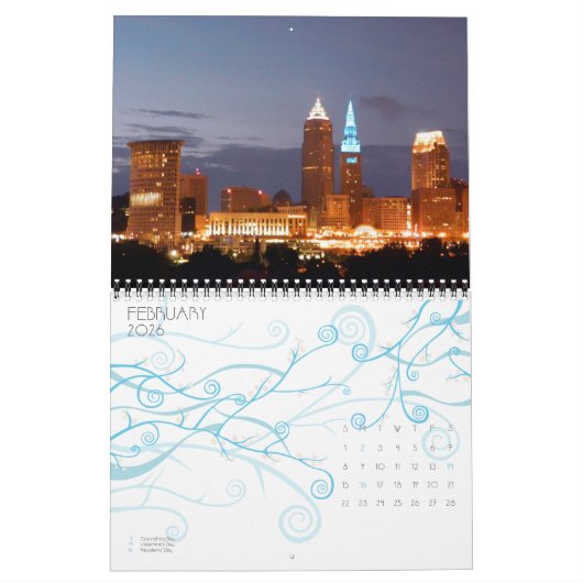 Cleveland Ohio City Skyline-Kalender Kalender (Feb 2026)