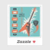 Cleveland Ohio | Elektrische Gitarre Aufkleber (Blatt)