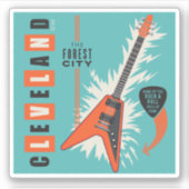 Cleveland Ohio | Elektrische Gitarre Aufkleber (Vorderseite)