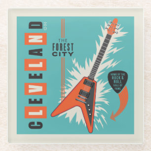 Cleveland Ohio   Elektrische Gitarre Glasuntersetzer